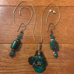 Sterling Silver Earring and Necklace Set